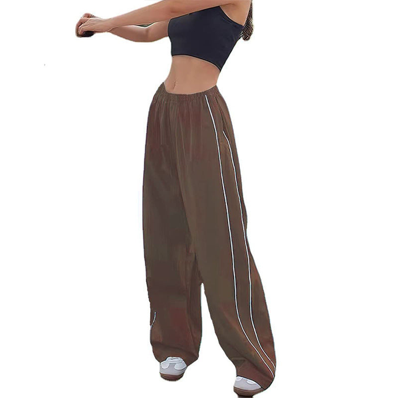 Damen Weite Satin-Hosen mit elastischem Bund Echo Archiv
