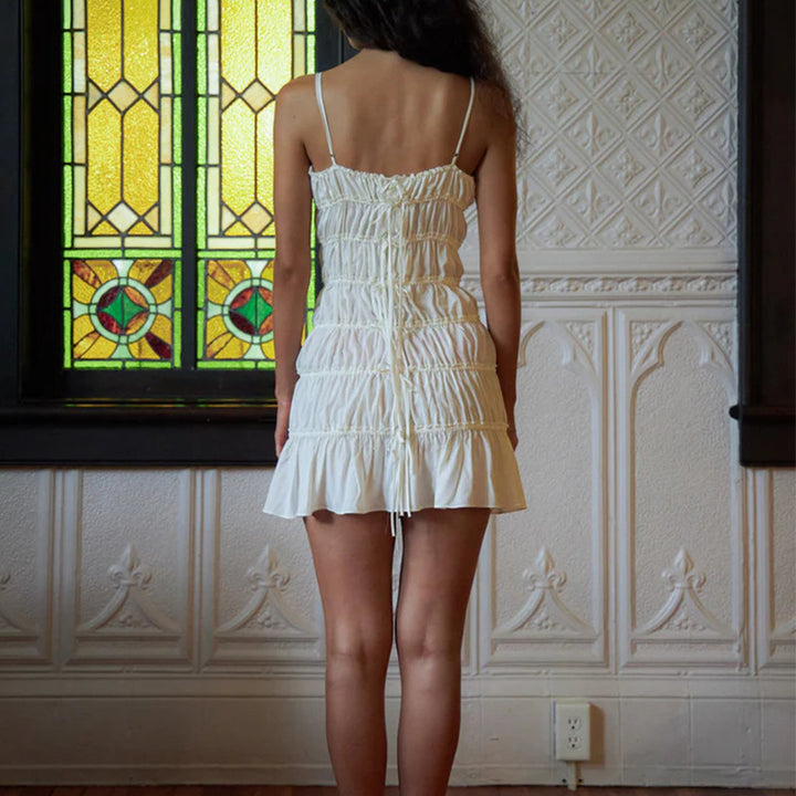 Damen Kurzkleid mit Raffung und verstellbaren Trägern Echo Archiv