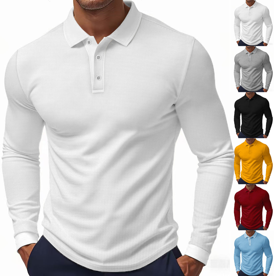 Herren Poloshirt mit strukturiertem Design und modernen Knopfdetails Echoarchiv