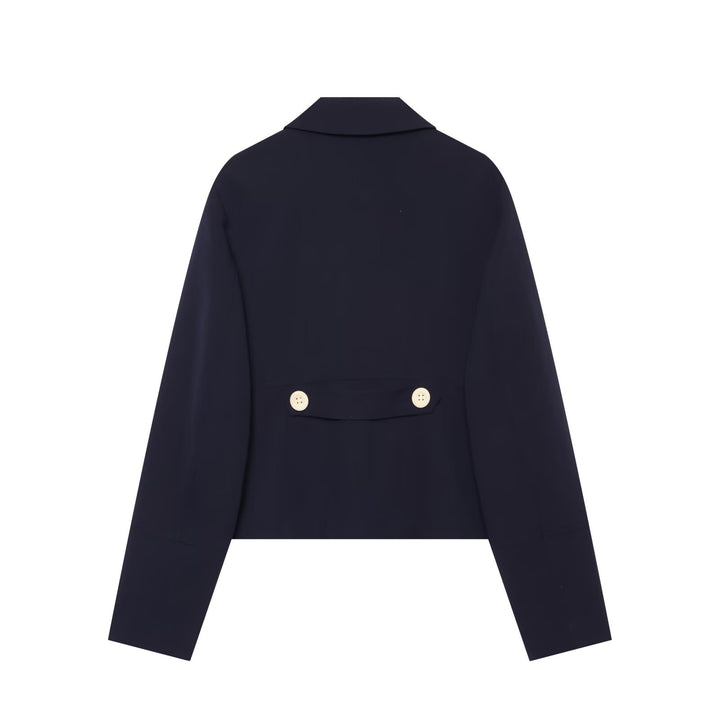 Damen Kurz geschnittene Utility-Jacke mit Schulterklappen und großen Kontrastknöpfen Echo Archiv