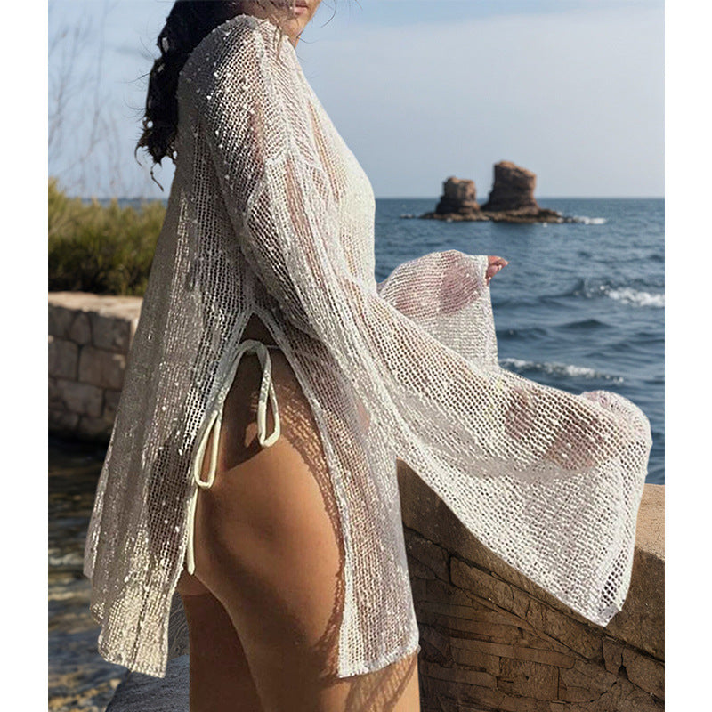 Damen transparente Strandbluse mit funkelndem Effekt Echo Archiv