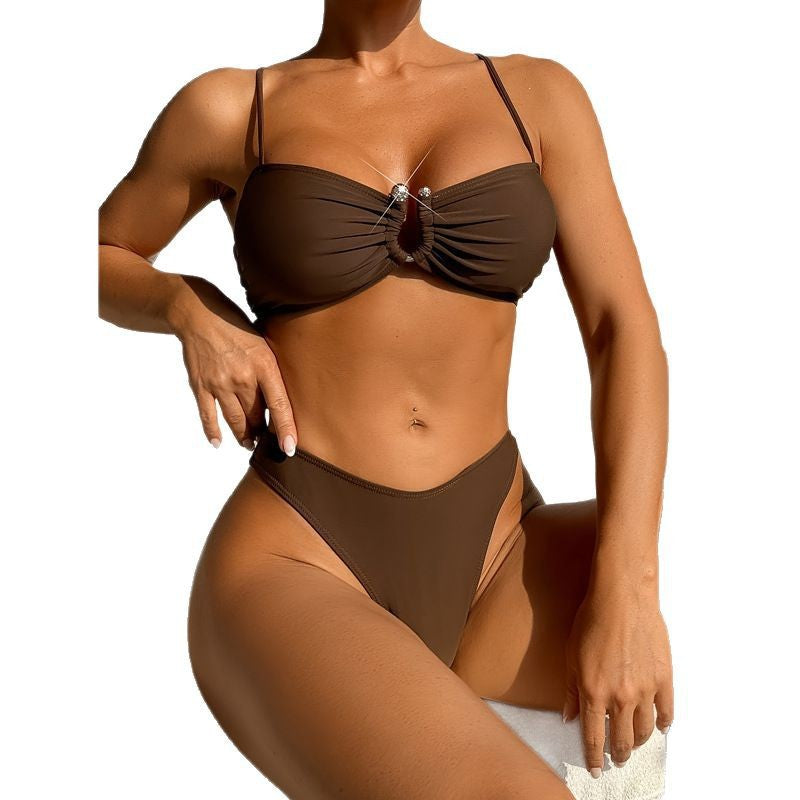 Damen Bikini-Set mit schickem Wickelrock und dekorativem Ringdetails Echo Archiv
