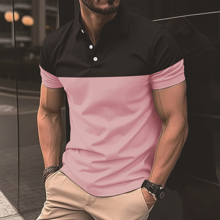 Herren modisches Poloshirt mit Farbblock-Design Echoarchiv