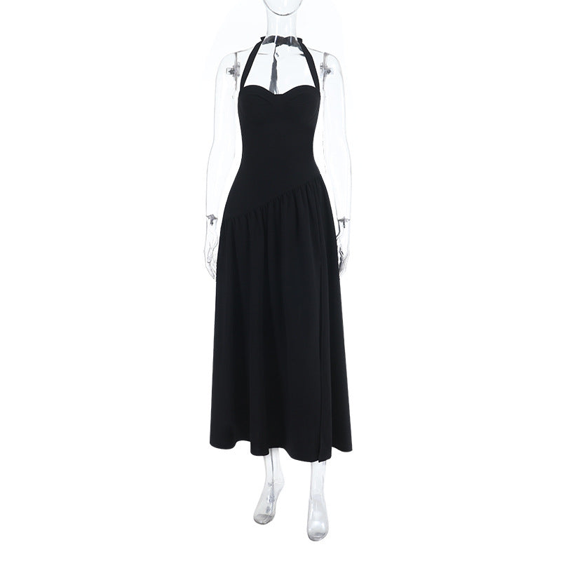 Damen schulterfreies Maxikleid mit raffiniertem Halterneck und fließendem Rock Echo Archiv