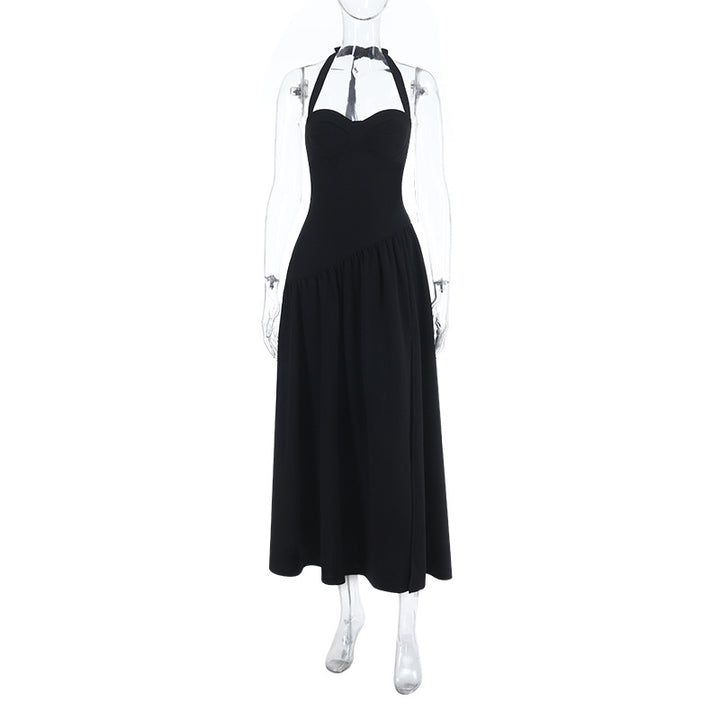 Damen schulterfreies Maxikleid mit raffiniertem Halterneck und fließendem Rock Echo Archiv