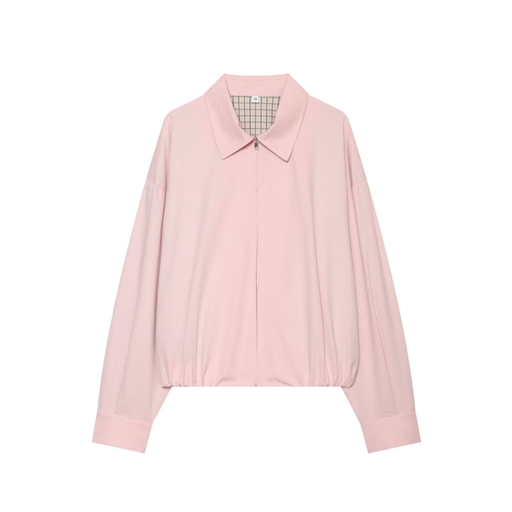 Damen Leichter Cropped‑Blouson mit Hemdkragen, verdecktem Reißverschluss und elastischem Saum Echo Archiv