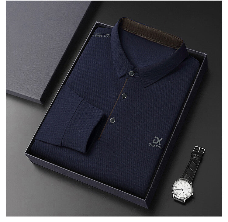 Herren Poloshirt mit hochwertiger Textur und modernem Kragen Echoarchiv