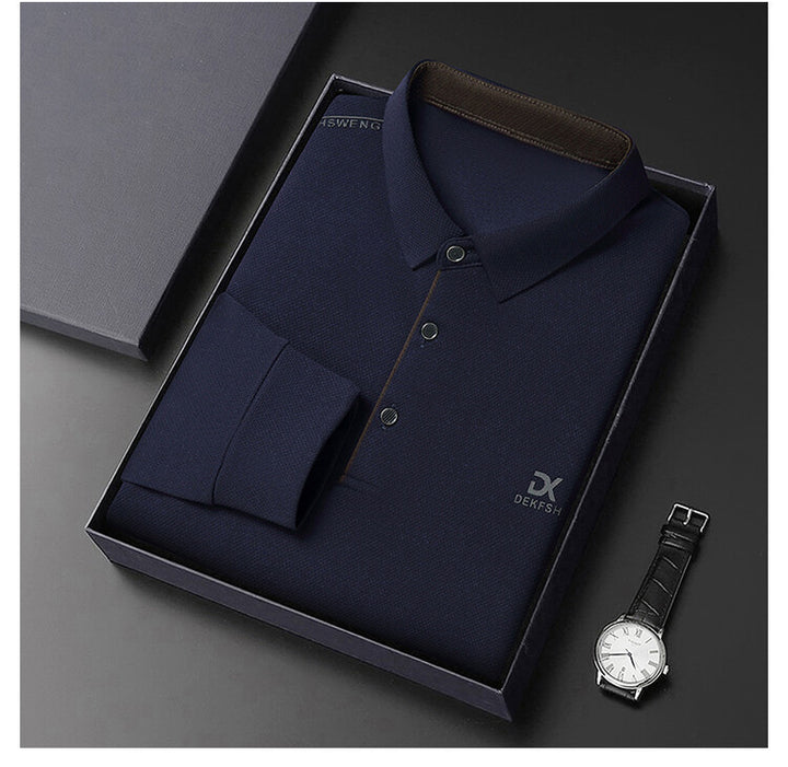 Herren Poloshirt mit hochwertiger Textur und modernem Kragen Echoarchiv