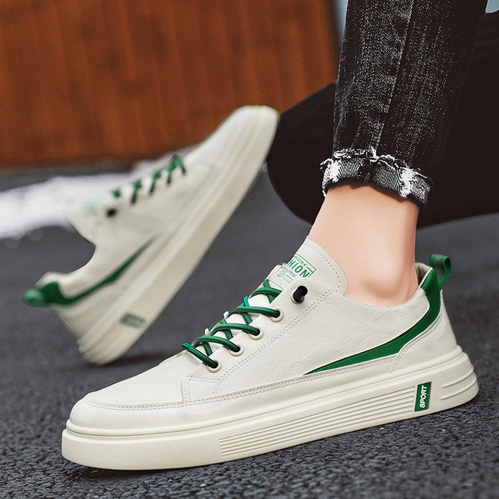 Herren Urbaner Casual-Ledersneaker mit dicker geriffelter Plateausohle und gepolsterter Zunge Echoarchiv