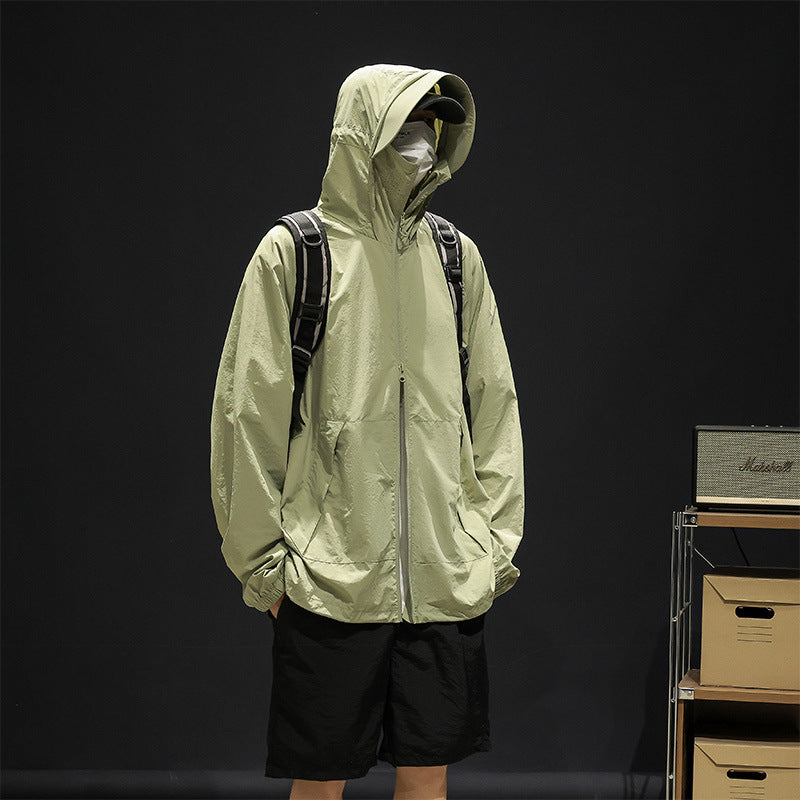 Herren leichte und atmungsaktive Freizeitjacke mit verstellbarem Kapuzenkragen Echoarchiv