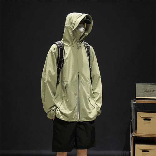Herren leichte und atmungsaktive Freizeitjacke mit verstellbarem Kapuzenkragen Echoarchiv