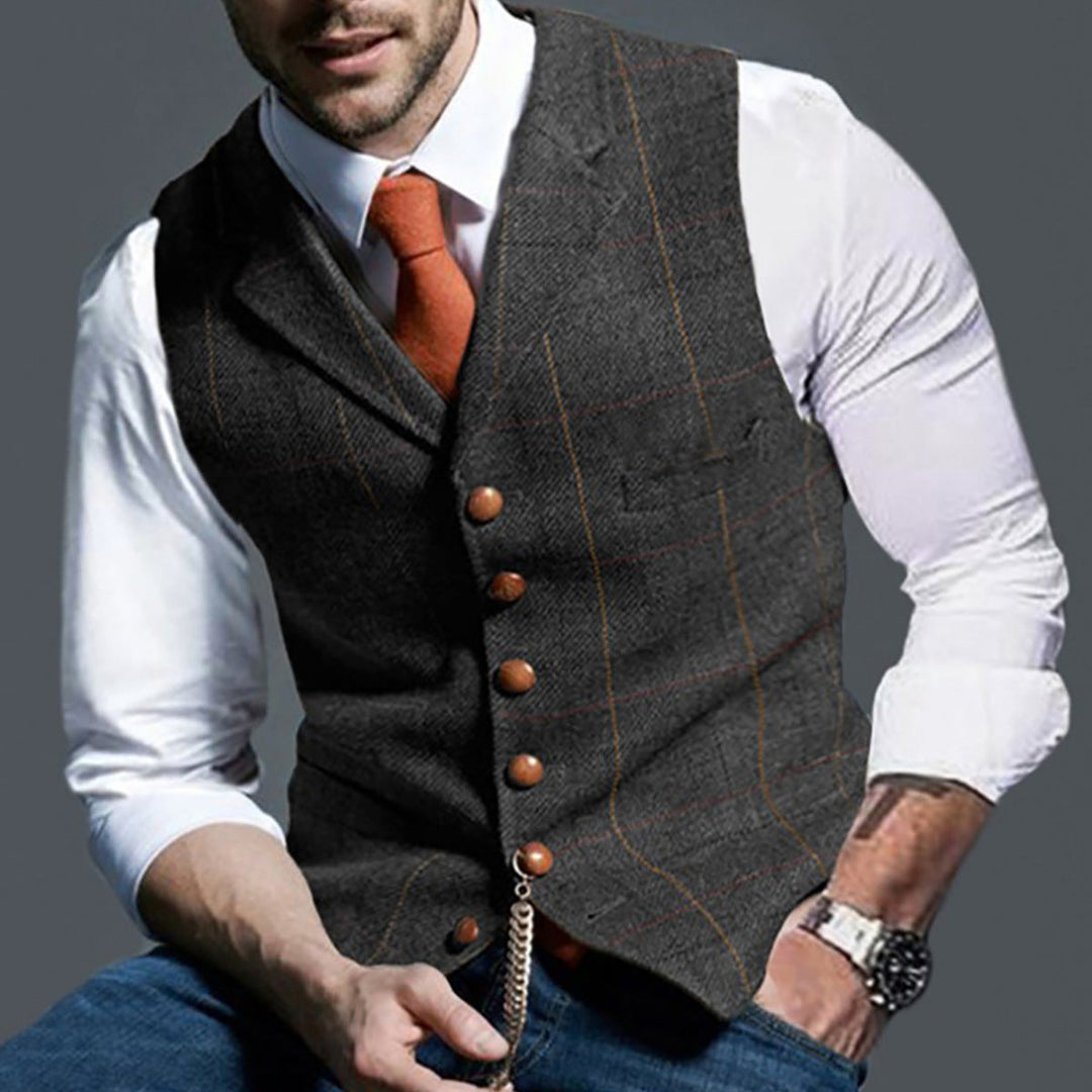 Herren elegante Trachtenweste aus hochwertigem Stoff – Marzano