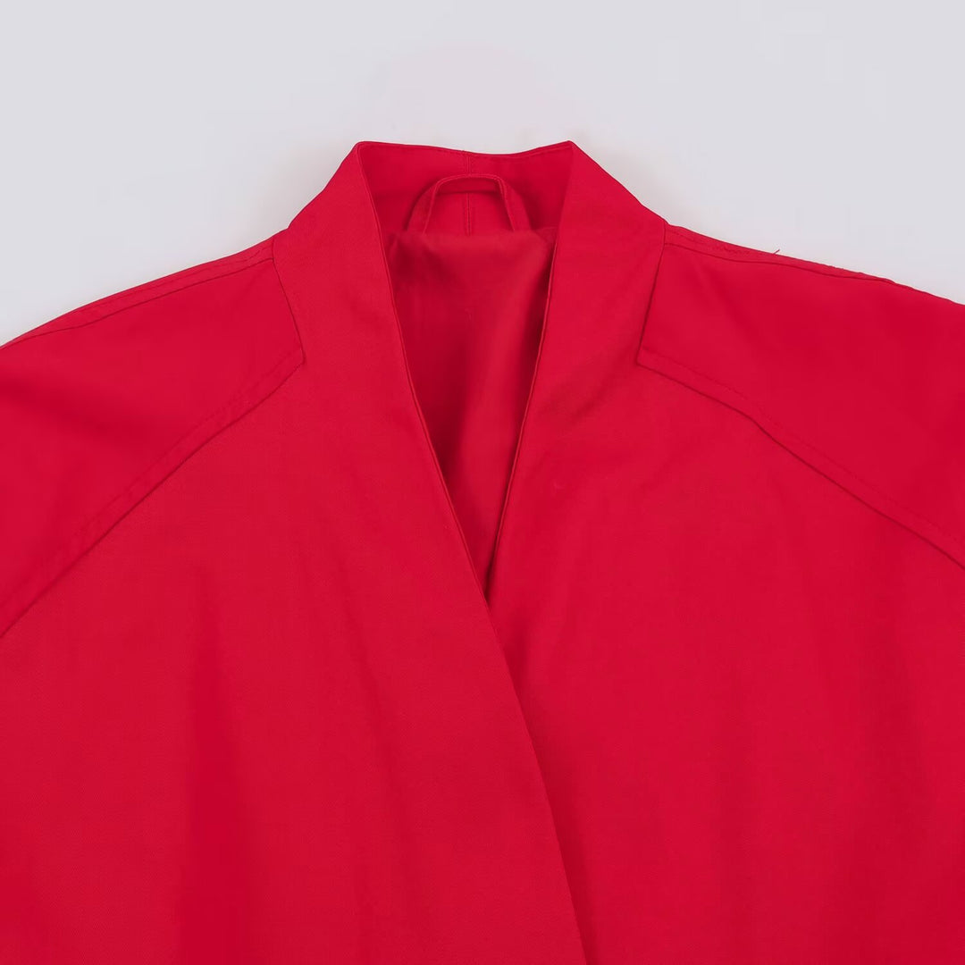 Damen leichter Kimono‑Blouson mit überschnittenen Ballonärmeln Echoarchiv