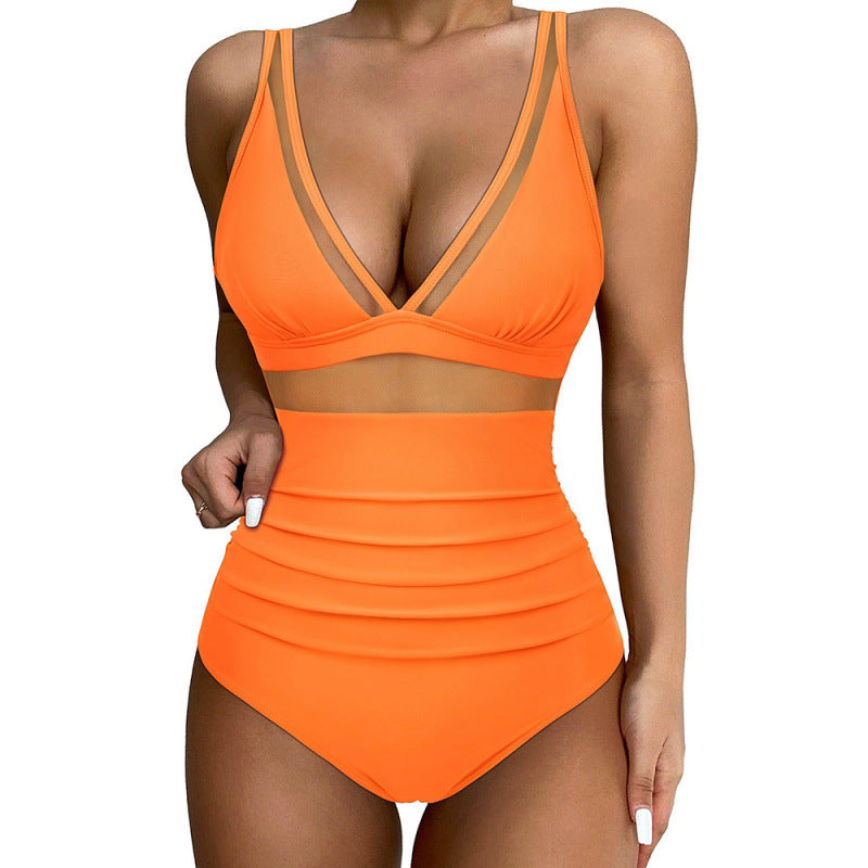Damen Hochgeschnittener Badeanzug mit modischem Cut-Out Echo Archiv