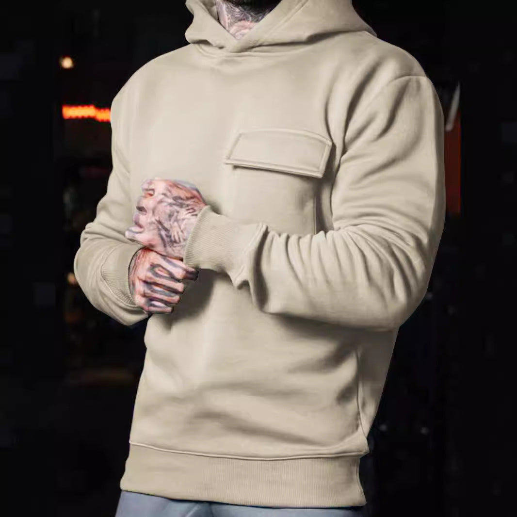 Herren Hoodie mit praktischem Brusttaschen-Design Echoarchiv