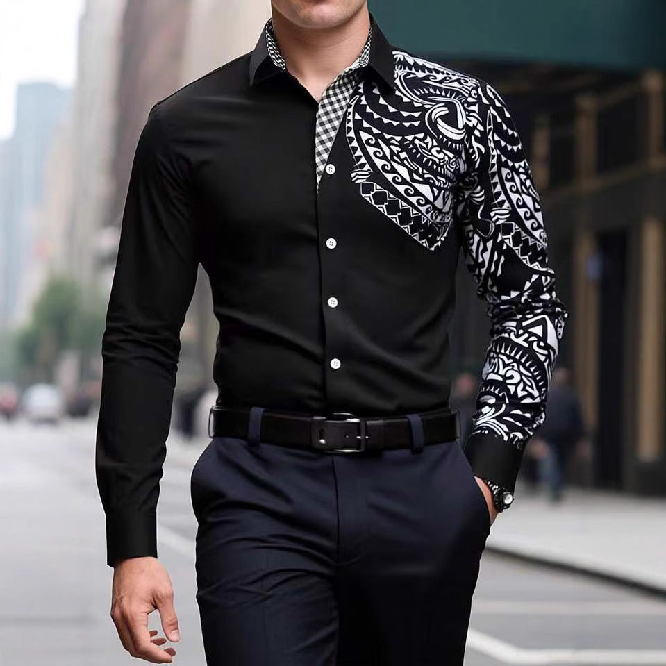 Herren Designerhemd mit extravaganten Mustern Echoarchiv