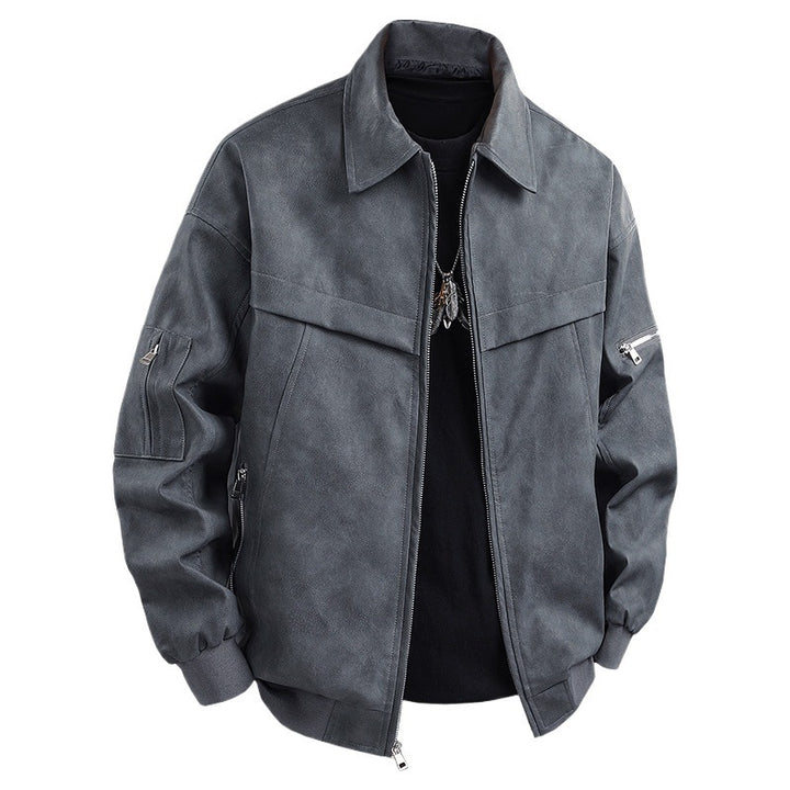 Herren Kunstlederjacke im lässigen Biker-Stil mit praktischen Taschen Echoarchiv
