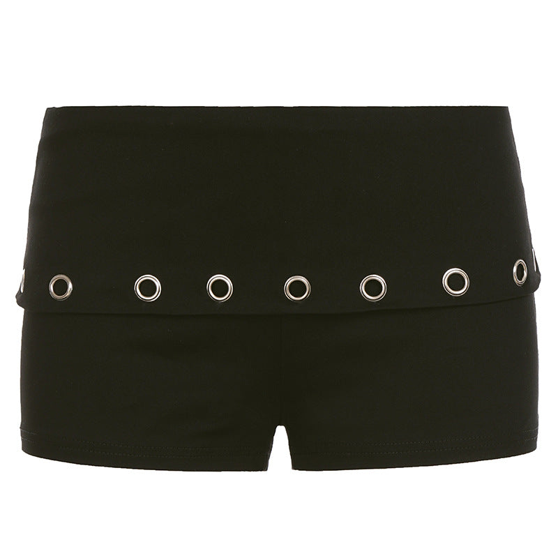 Damen Sportliche Shorts mit kontrastierendem Bund und eleganten Ösen Echo Archiv