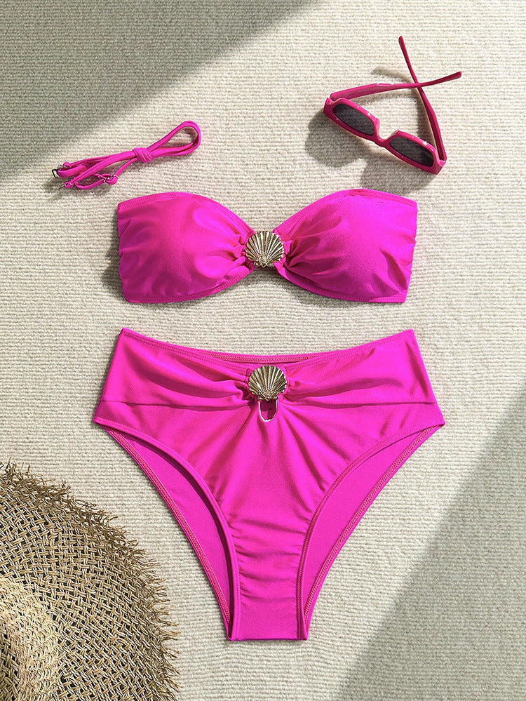 Damen Bandeau-Bikini mit schimmernder Muschel-Applikation Echo Archiv