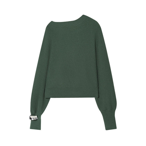 Damen nan kastiger Cropped Strickpullover mit weiten Raglanärmeln, verlängerten Ärmelbündchen und geripptem Saum Echo Archiv