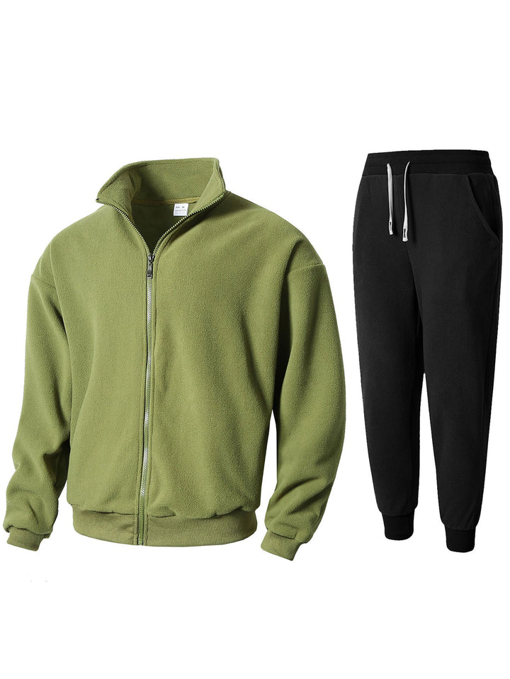 Herren Fleece Relaxanzug mit hohem Kragen Echoarchiv
