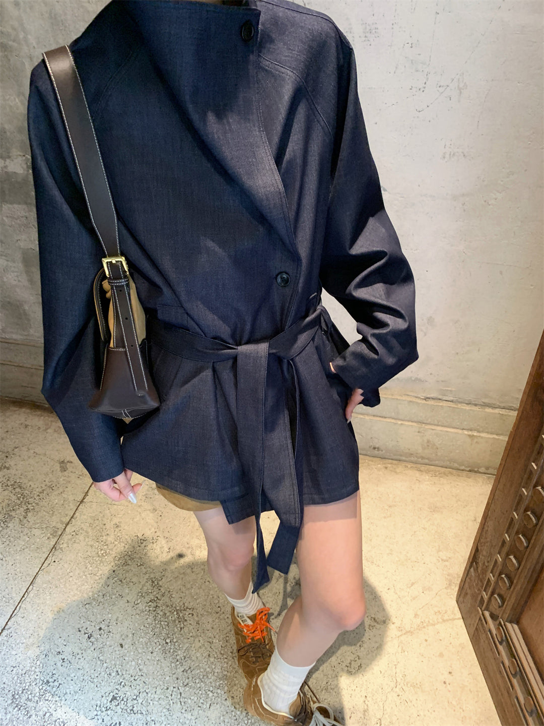 Damen Modische Oversized Blazerjacke Echoarchiv