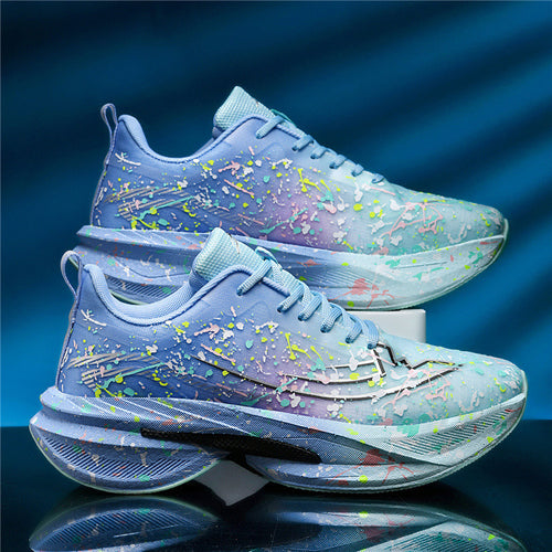Unisex künstlerische Laufsneaker mit farbspritz-Design, sockenähnlichem Einstieg und gedämpfter Hohlkern-Zwischensohle – Tavélo