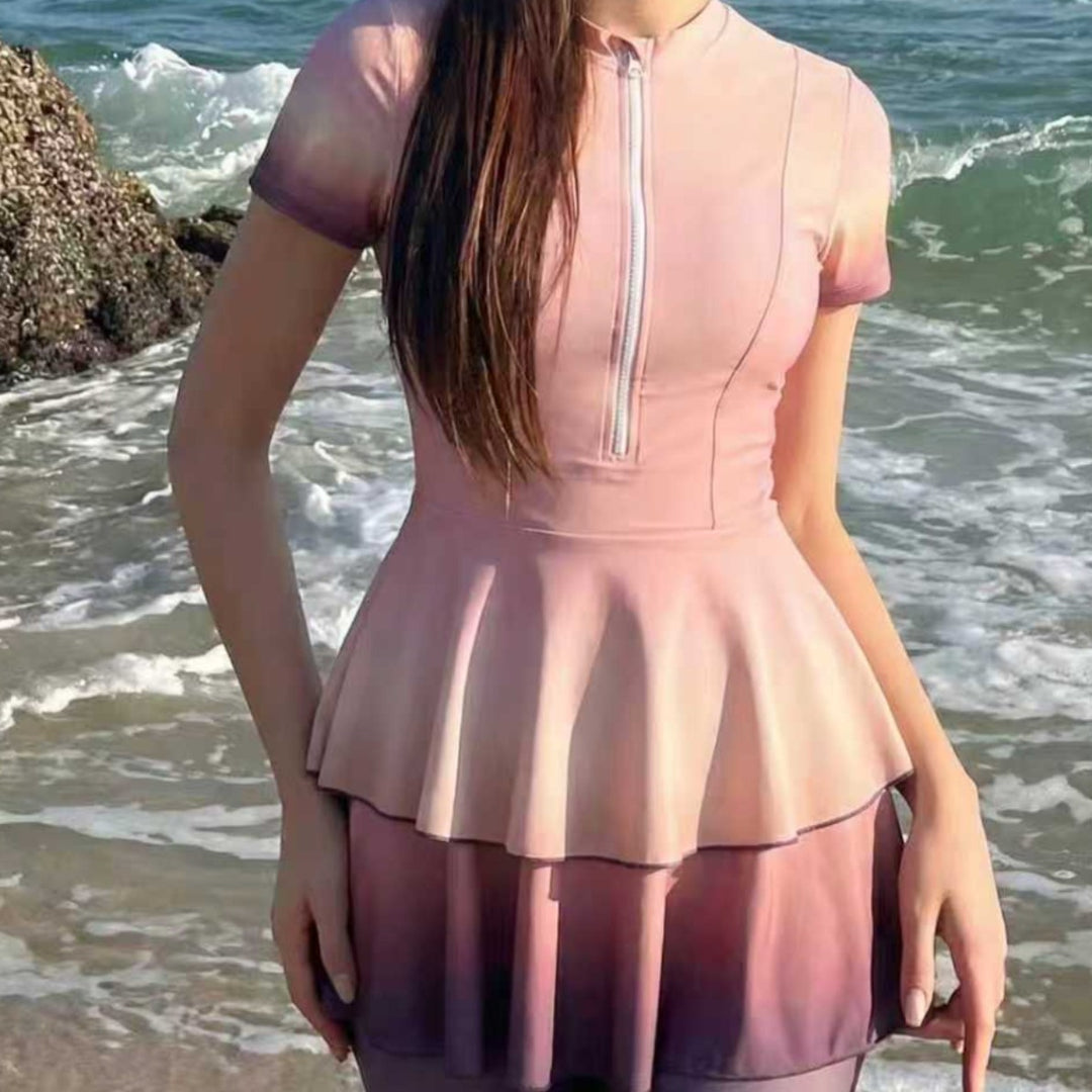 Damen modischer Schwimmanzug mit weitem Rock Echo Archiv