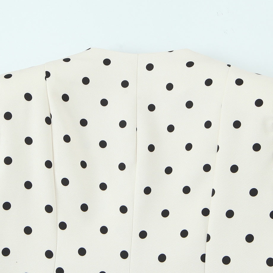 Damenbluse mit voluminösen Ärmeln und Polka-Dot-Muster Echo Archiv