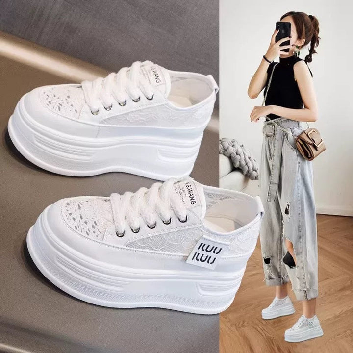 Damen Chunky Plateausneaker mit atmungsaktiver Mesh-Oberfläche und modischer Schnürung Echo Archiv