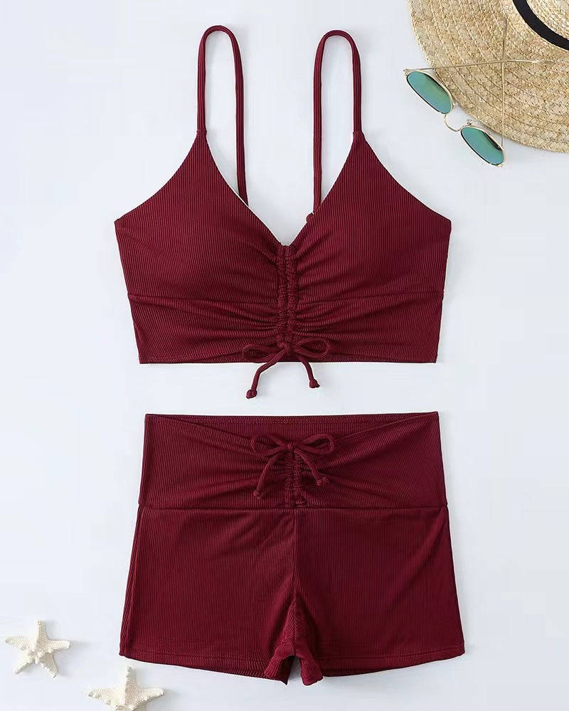 Damen Bikini mit floralem Rüschendesign und verstellbaren Trägern Echo Archiv