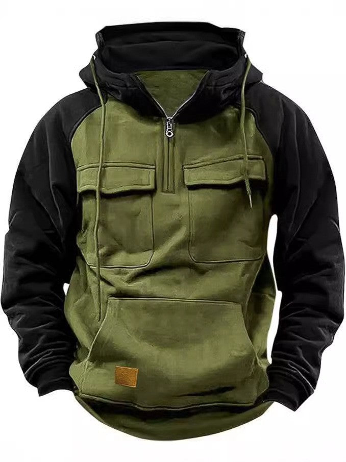 Herren stylischer Kapuzenpullover mit funktionalen Taschen Echoarchiv