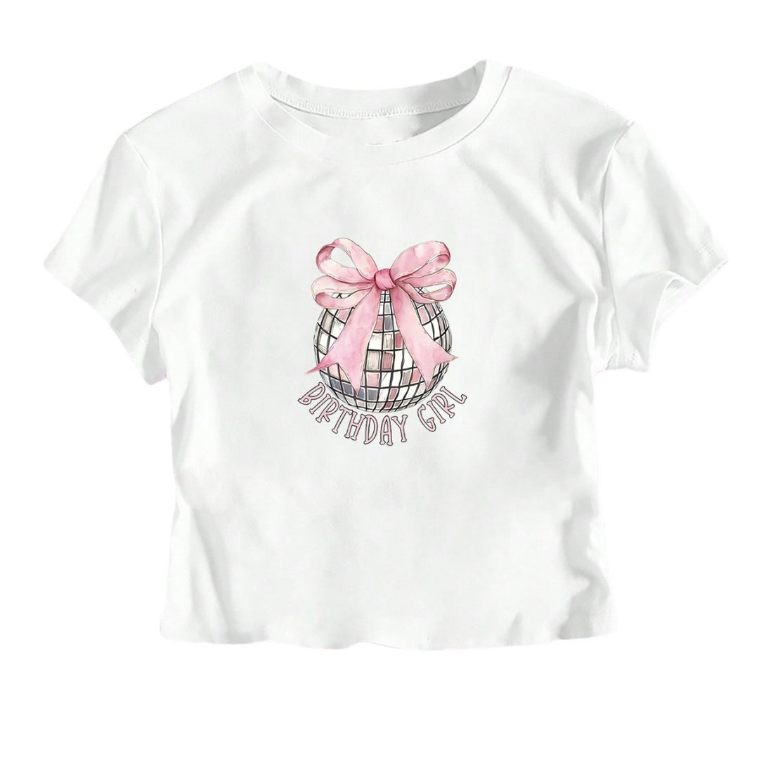 Damen Crop-T-Shirt mit festlichem Geburtstagsthema Echo Archiv