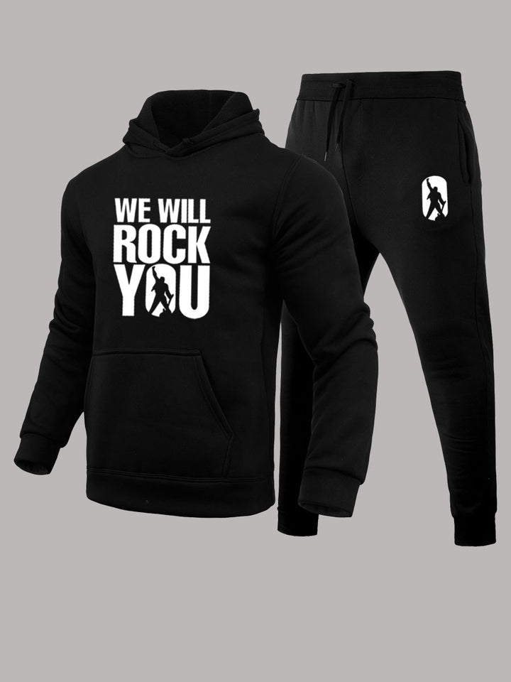 Herren Hoodie und Jogginghose Set mit kraftvollem Statement Echoarchiv