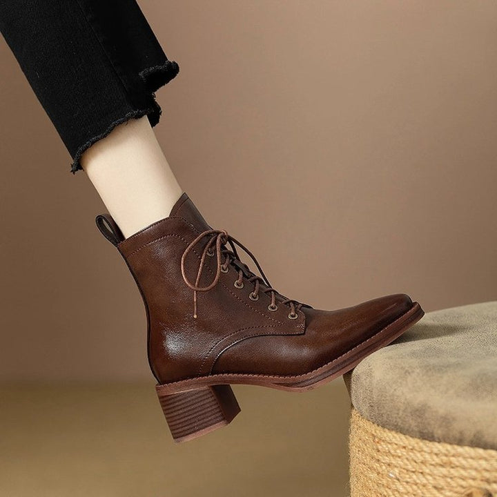 Damen Elegante Schnürstiefeletten mit Blockabsatz Echo Archiv