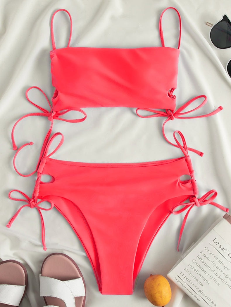 Damen Zweiteiler Bikini Set mit modischen Schnürdetails Echo Archiv
