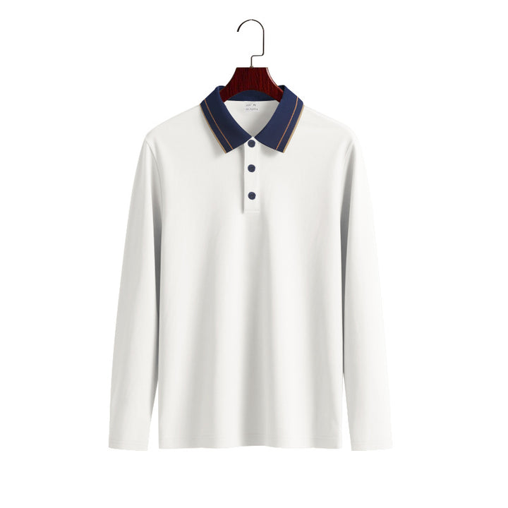 Herren Langarm Poloshirt mit raffiniertem Kragen und modischen Akzenten Echoarchiv