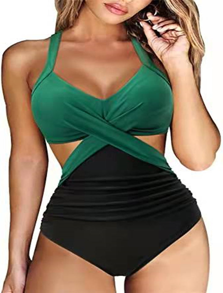 Damen Einteiler Badeanzug mit elegantem Wickeldesign und kreativen Cut-Outs Echo Archiv