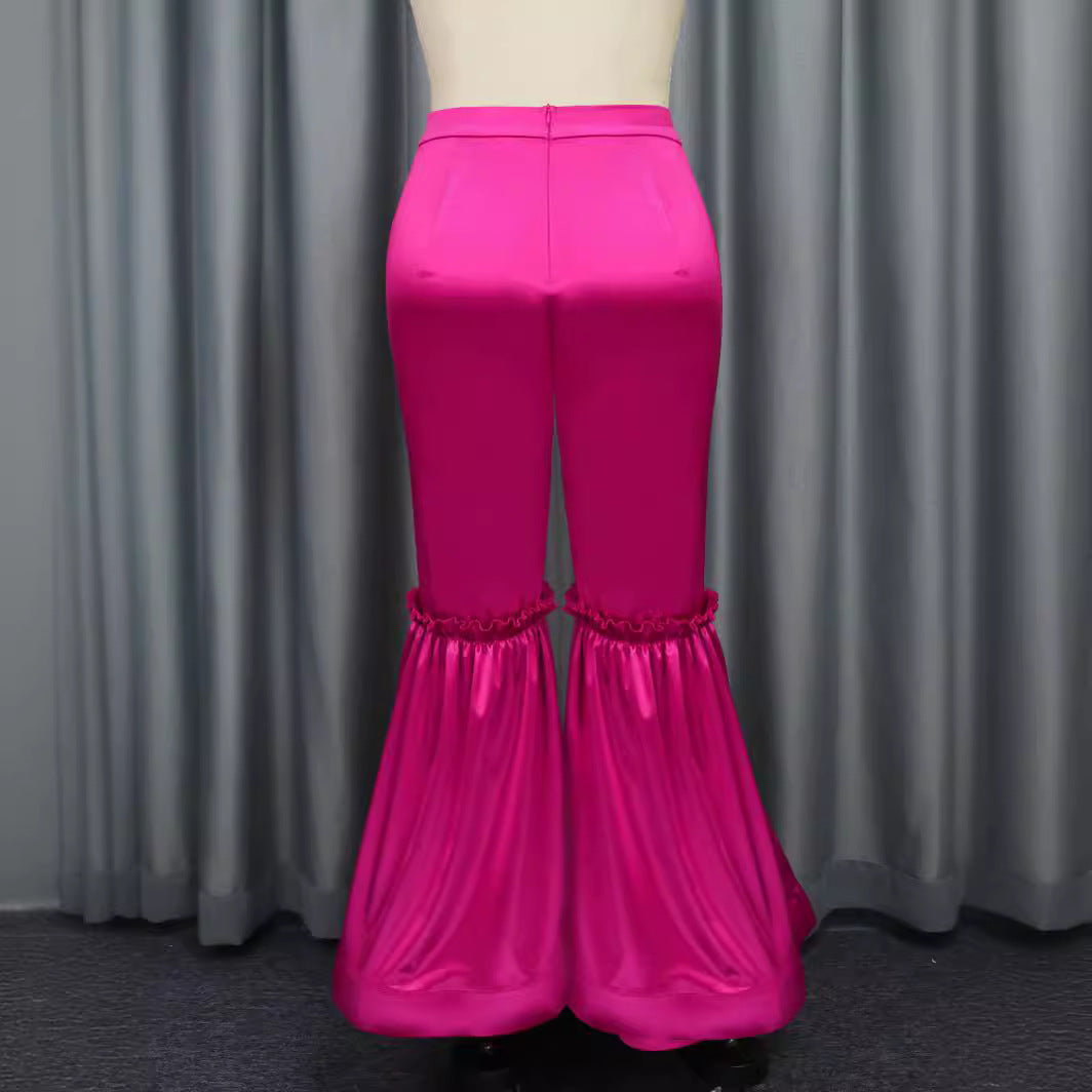 Damen elegante Palazzo-Hose mit Rüschendetails Echo Archiv