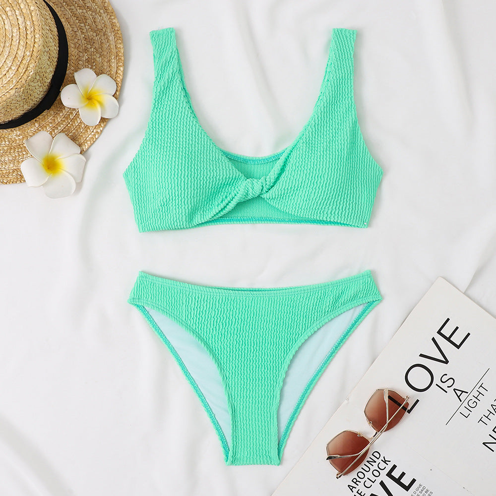 Damen Bikini-Set mit Twist-Design und hohem Taillenbund Echo Archiv