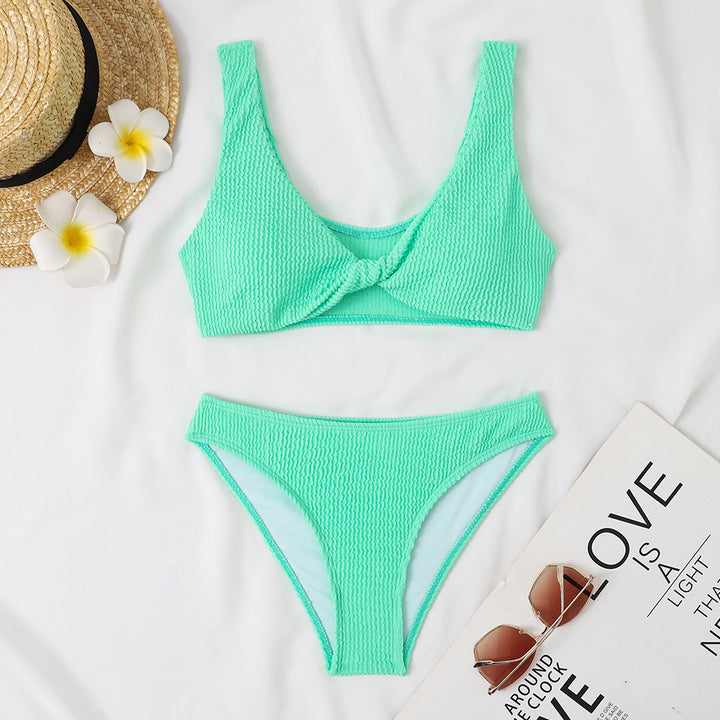Damen Bikini-Set mit Twist-Design und hohem Taillenbund Echo Archiv