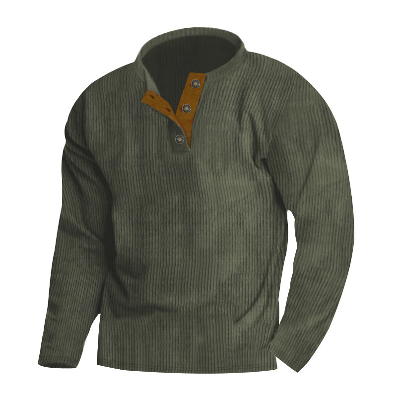 Herren lässiger Strickpullover mit moderner Knopfleiste und strukturiertem Design Echoarchiv
