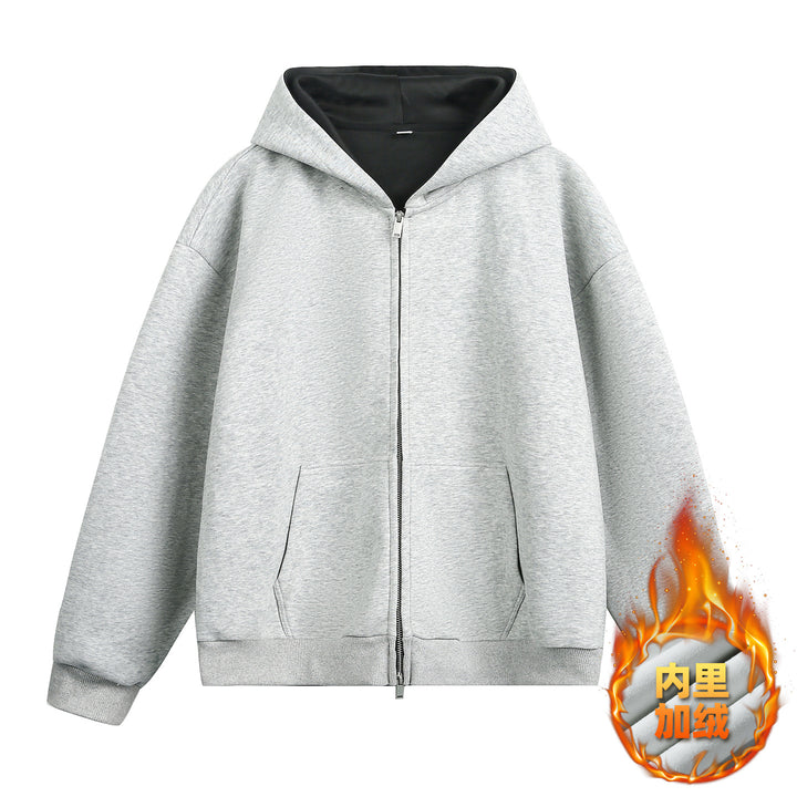 Unisex Oversize-Zipjacke im Boxy‑Schnitt mit zweilagiger Kapuze und Kängurutasche Echo Archiv
