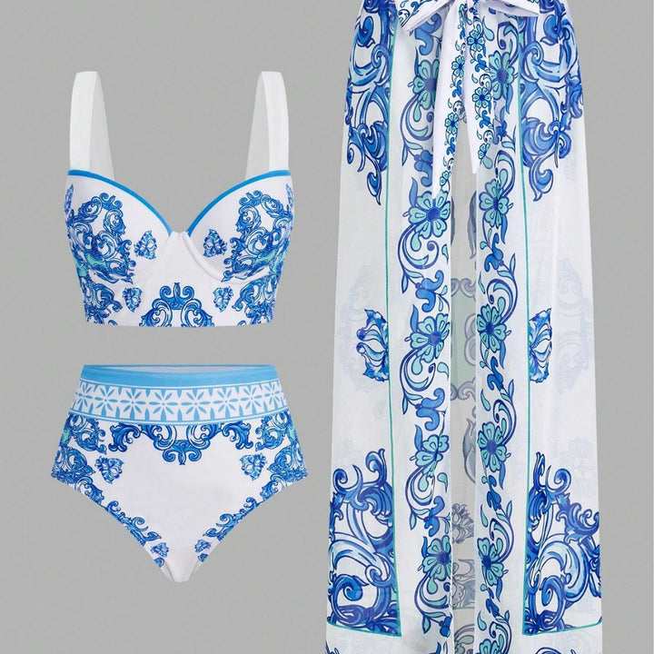 Damen Bikiniset mit elegantem Pareo Echo Archiv