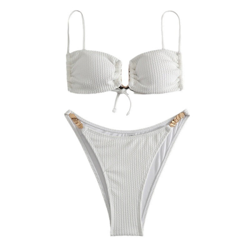 Damen Triangel-Bikini mit raffiniertem Rippendesign und verstellbaren Trägern Echo Archiv