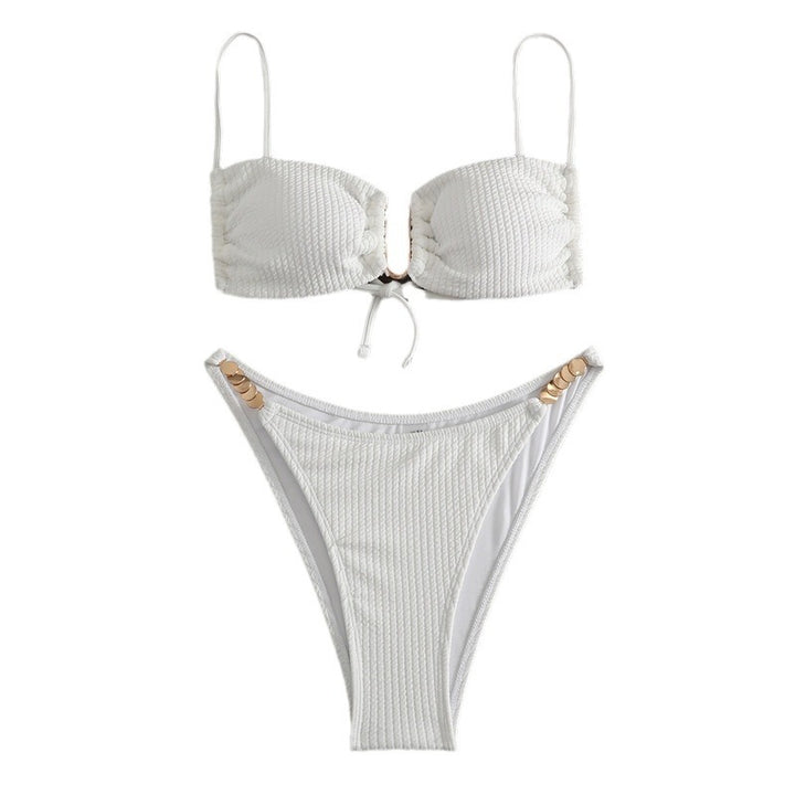 Damen Triangel-Bikini mit raffiniertem Rippendesign und verstellbaren Trägern Echo Archiv