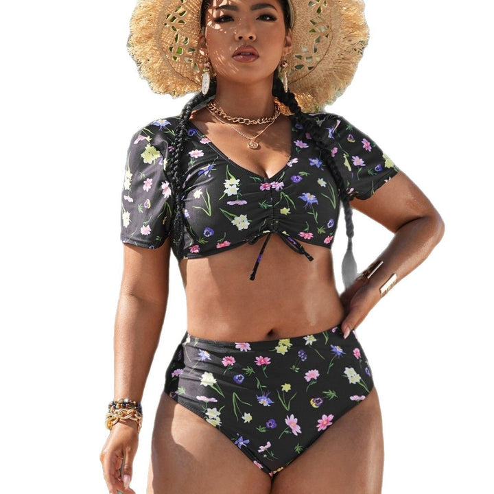 Damen Bikini-Set mit floralem Design und verstellbarem Kordelzug Echo Archiv
