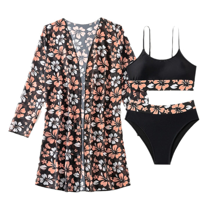 Damen Strandcover-Up mit floralem Design und eleganter Transparenz Echo Archiv