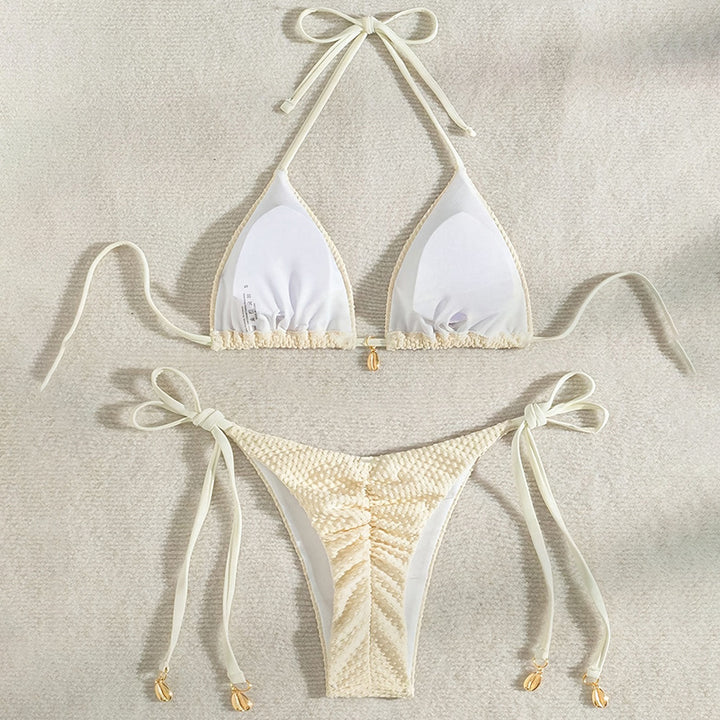 Damen Triangel-Bikini mit verstellbaren Trägern und elegantem Gold-Detail Echo Archiv
