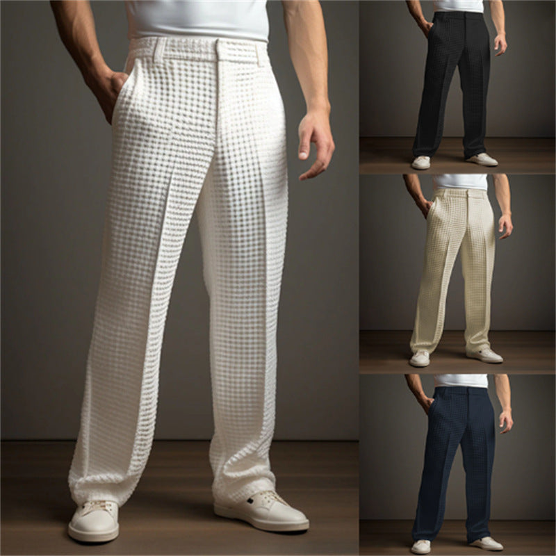 Herren elegante Karohose mit elastischem Bund und seitlichen Taschen Echoarchiv